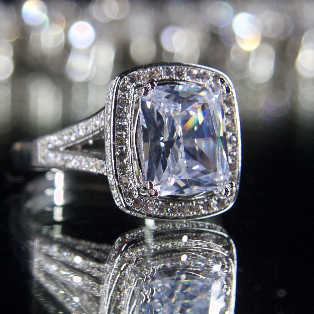 14kt Gold Dipped Cushion Topaz Engagement Ring - Picture 6 of 8